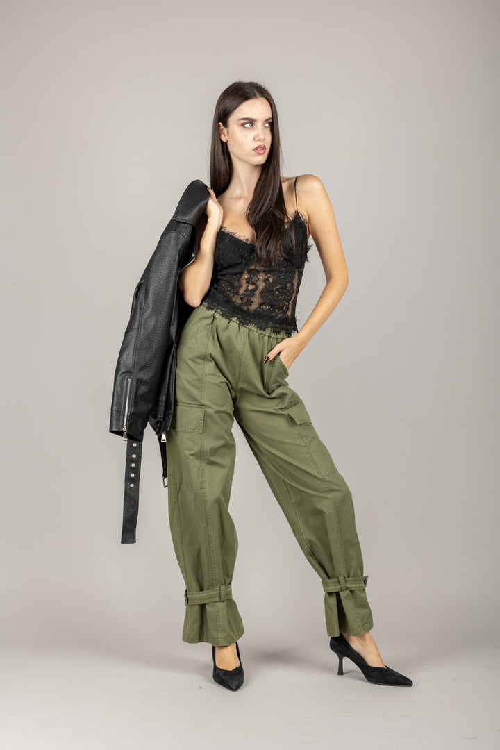 TENSIONE IN - HM705 - PANTALONE CON COULISSE E TASCONI