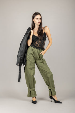 TENSIONE IN - HM705 - PANTALONE CON COULISSE E TASCONI