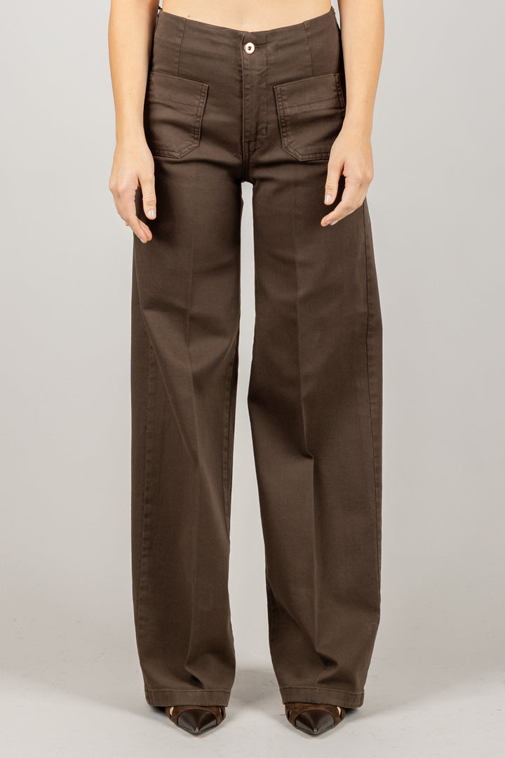 TENSIONE IN - CJ12707 - JEANS PALAZZO CON TASCHINI