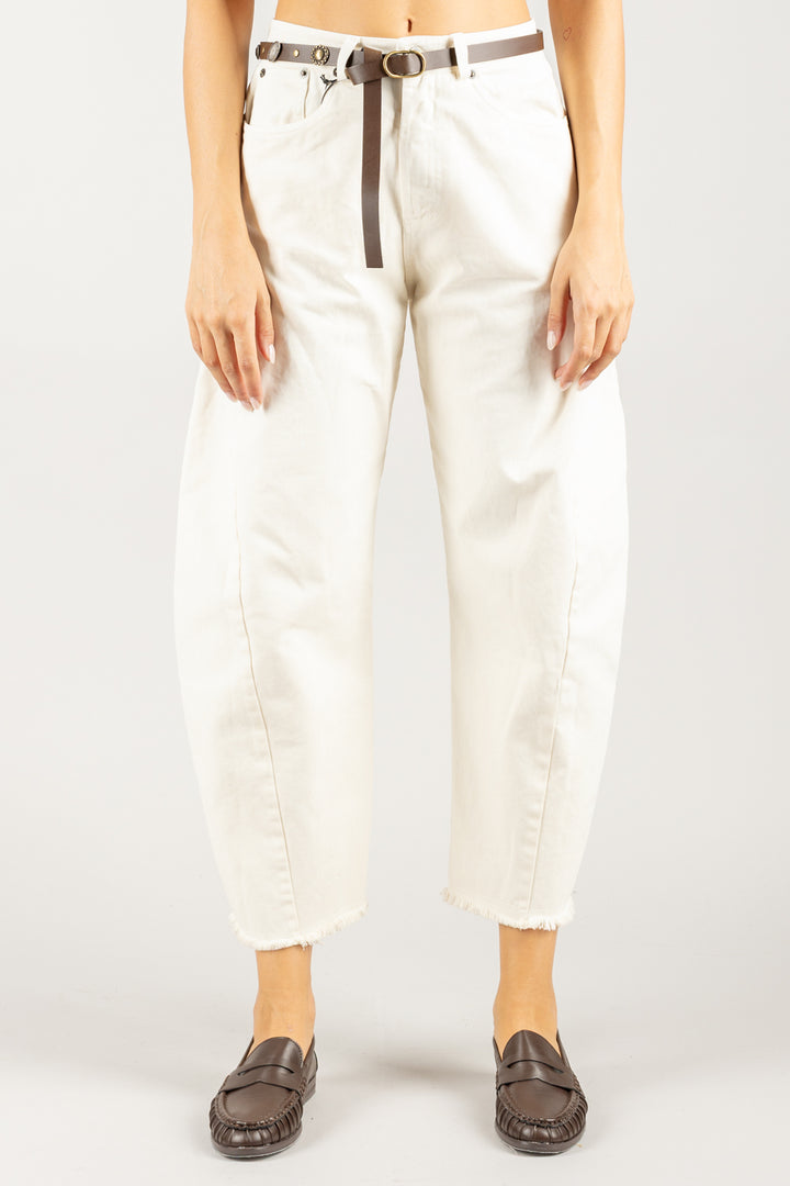 TENSIONE IN - W25P371 - PANTALONE CARROT CON CINTA