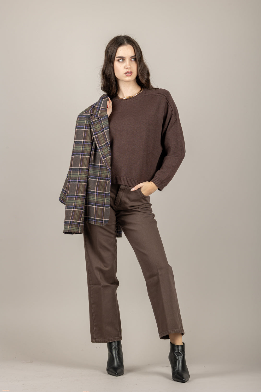 VICOLO - 77062F - MAGLIA SCATOLETTA GIROCOLLO