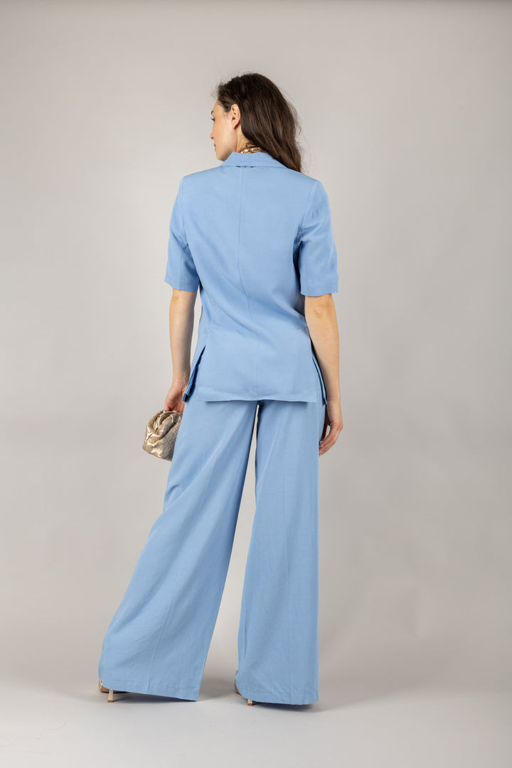 TENSIONE IN - 25P7702 - PANTALONE PALAZZO CON CINTA