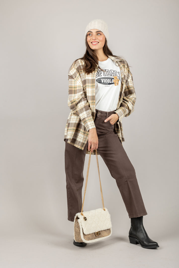 VICOLO - TF1797 - CAMICIA OVER CHECK