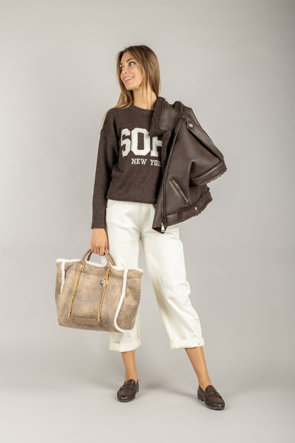 HAVEONE - MBD-P136 - FELPA LANA COTTA SCRITTA SOHO