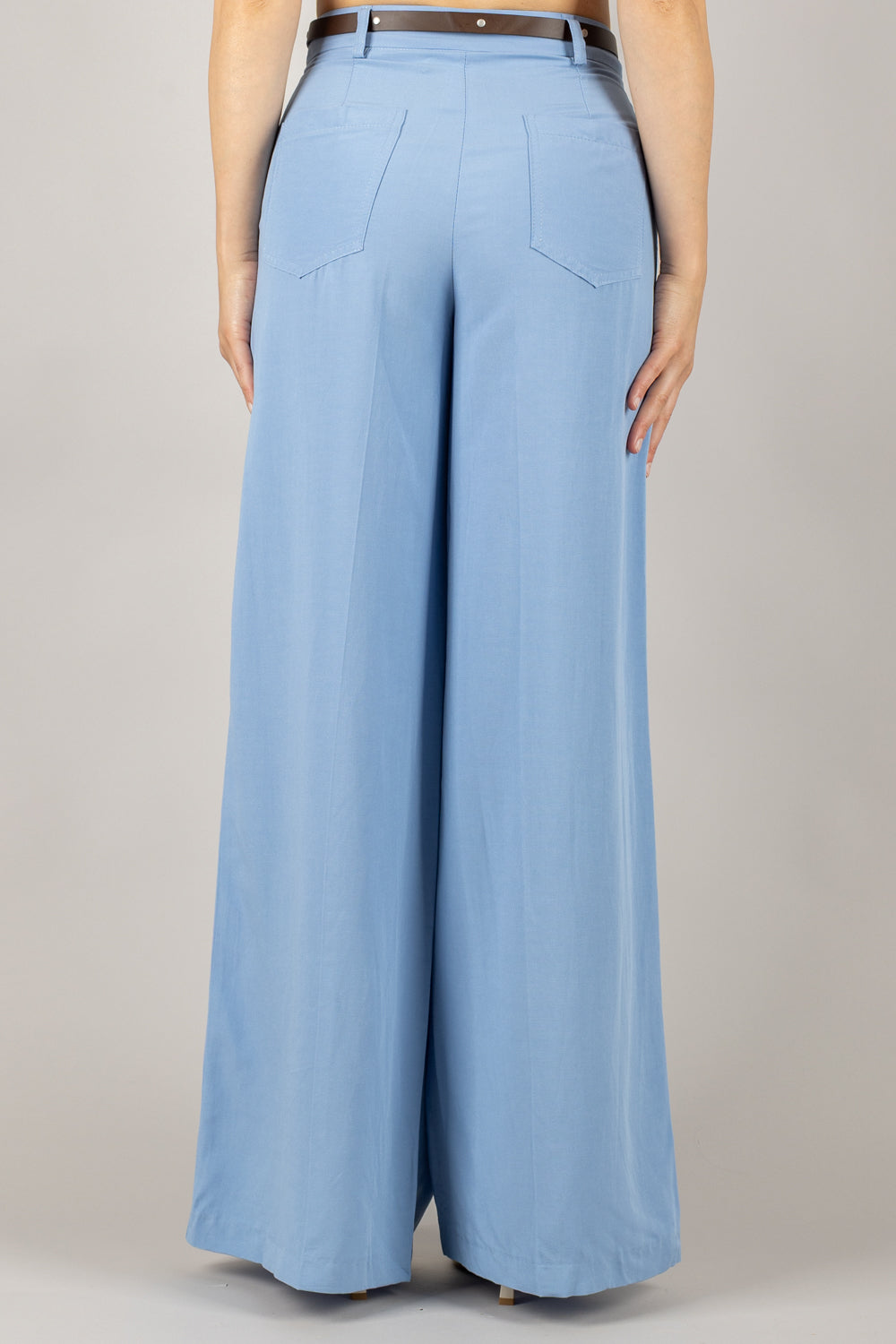 TENSIONE IN - 25P7702 - PANTALONE PALAZZO CON CINTA