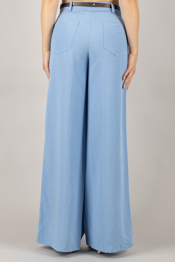 TENSIONE IN - 25P7702 - PANTALONE PALAZZO CON CINTA