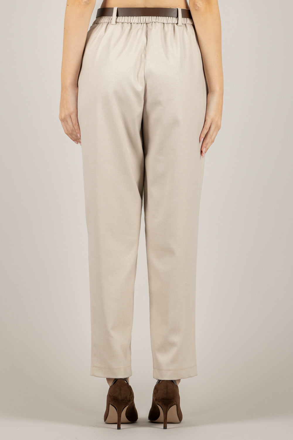 TENSIONE IN - 26P1412 - PANTALONE CARROT CON CINTURA