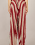 DIXIE - PDHS1SU - PANTALONE A RIGHE GAMBA DRITTA BORDEAUX