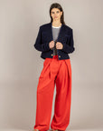 TENSIONE IN - 38804 - GIACCA CROP IN BOUCLE' BLU/BLU