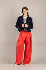 TENSIONE IN - 38804 - GIACCA CROP IN BOUCLE' BLU/BLU