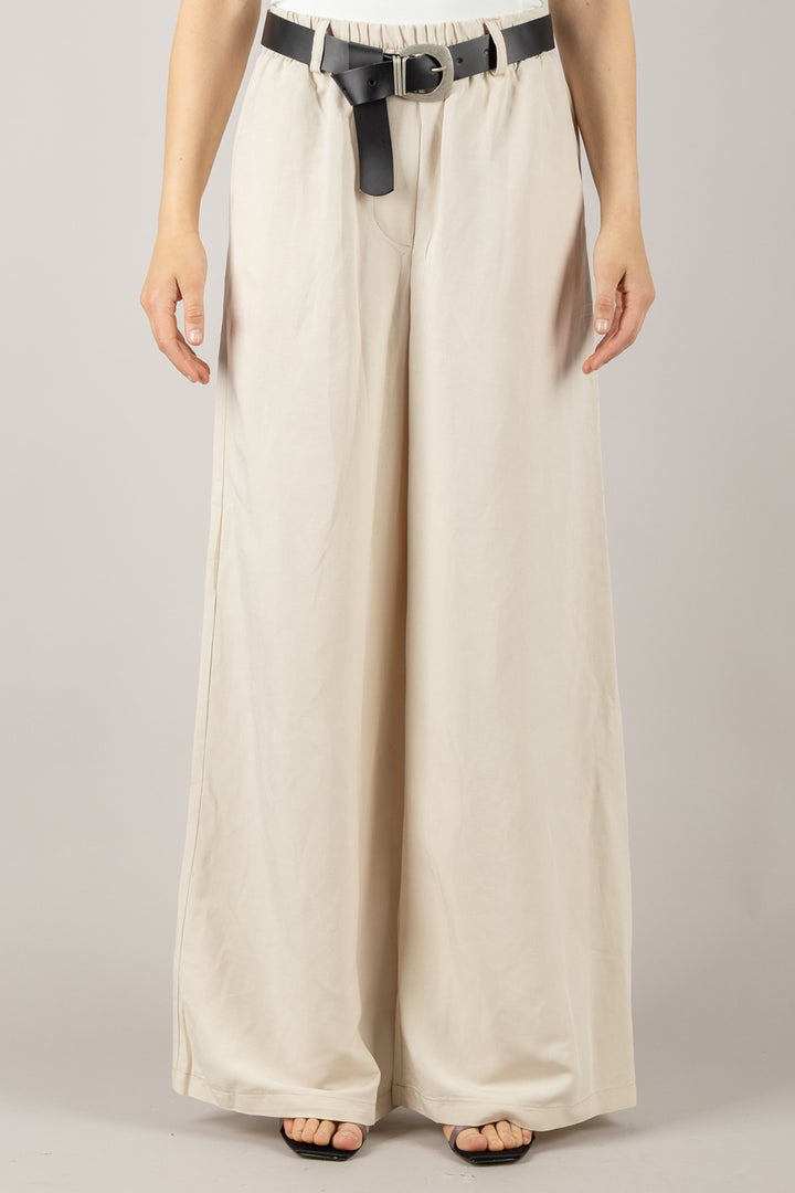 TENSIONE IN - 25P7583 - PANTALONE PALAZZO CON ELASTICO E CINTA