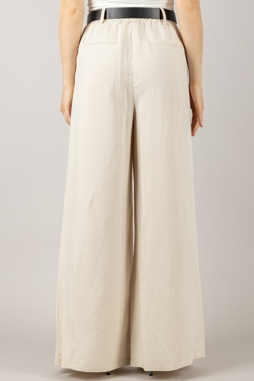 TENSIONE IN - 25P7583 - PANTALONE PALAZZO CON ELASTICO E CINTA