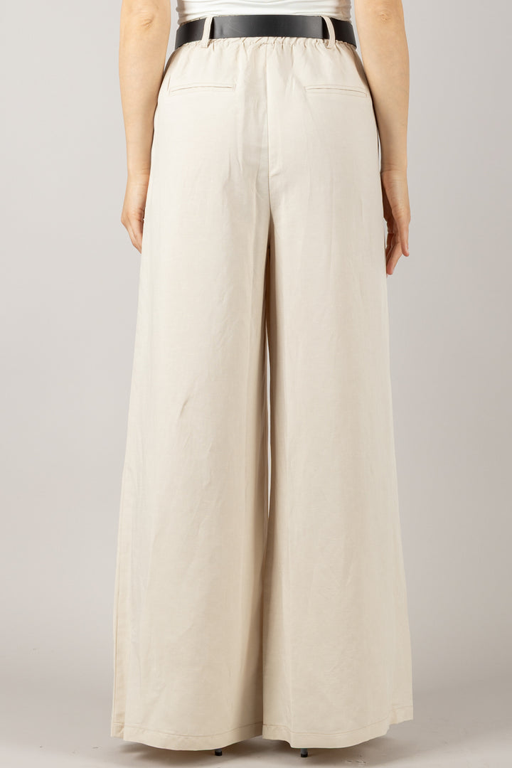TENSIONE IN - 25P7583 - PANTALONE PALAZZO CON ELASTICO E CINTA