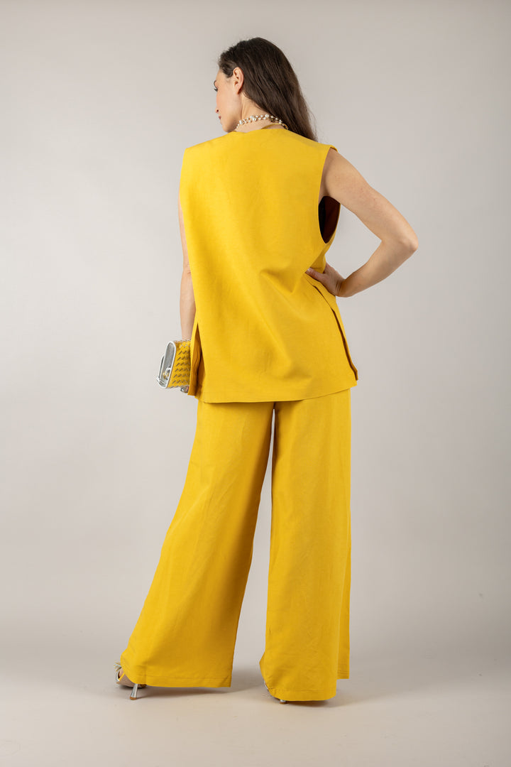 TENSIONE IN - 25P7583 - PANTALONE PALAZZO CON ELASTICO E CINTA