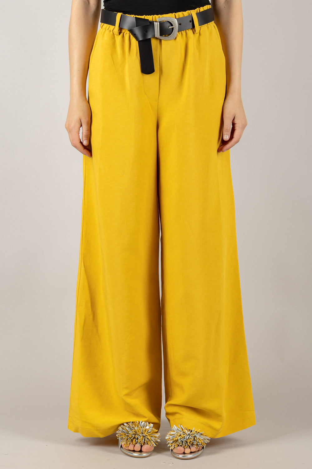 TENSIONE IN - 25P7583 - PANTALONE PALAZZO CON ELASTICO E CINTA