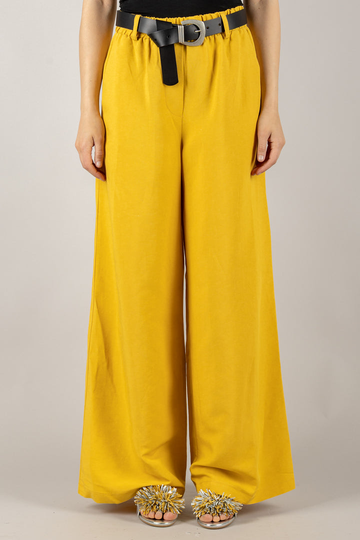 TENSIONE IN - 25P7583 - PANTALONE PALAZZO CON ELASTICO E CINTA