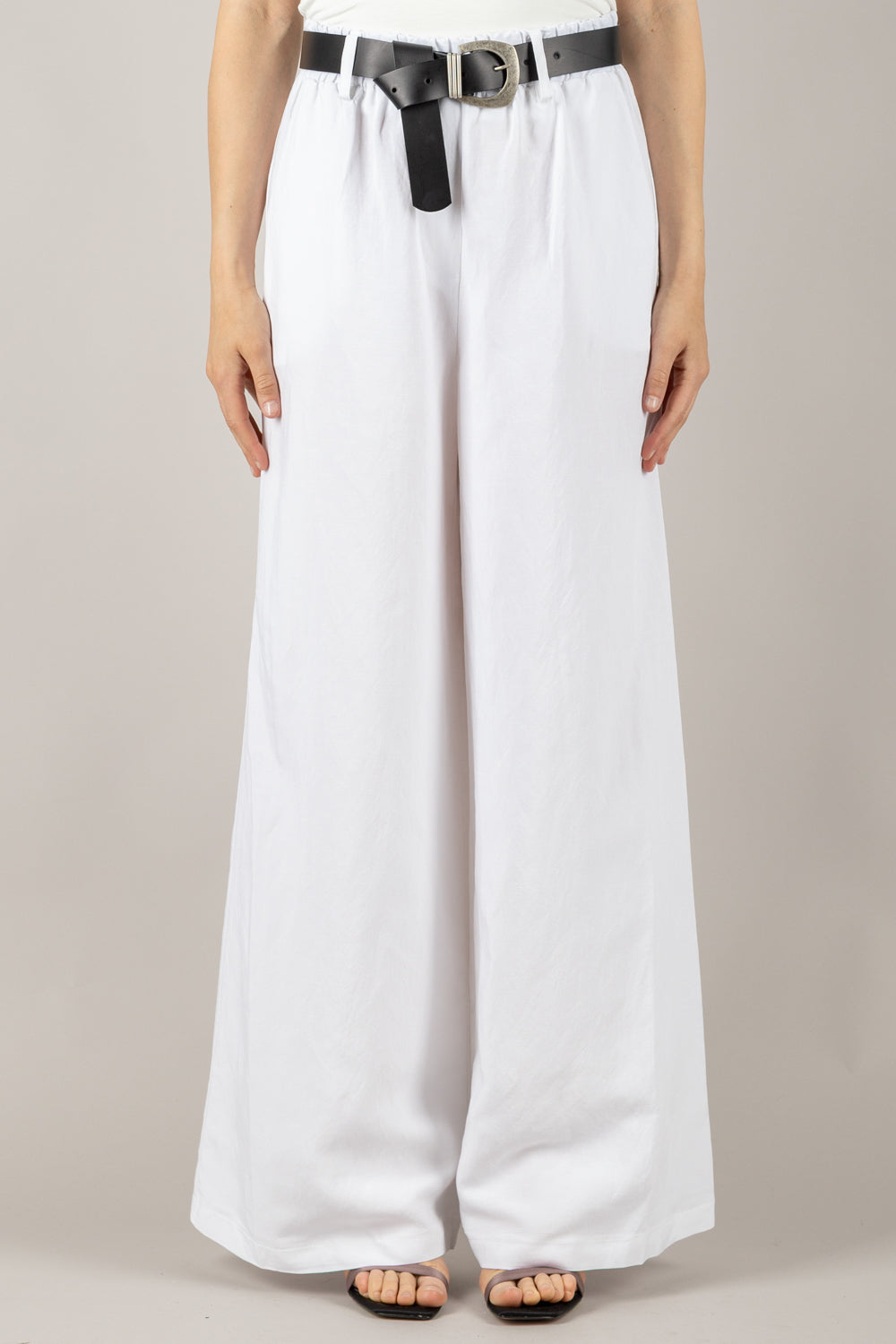 TENSIONE IN - 25P7583 - PANTALONE PALAZZO CON ELASTICO E CINTA