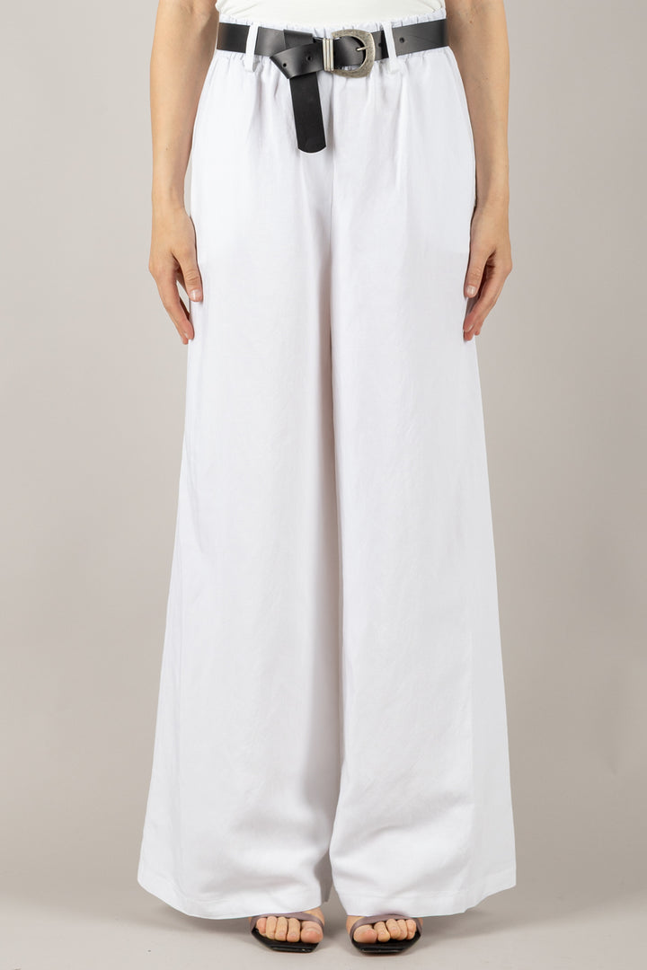 TENSIONE IN - 25P7583 - PANTALONE PALAZZO CON ELASTICO E CINTA