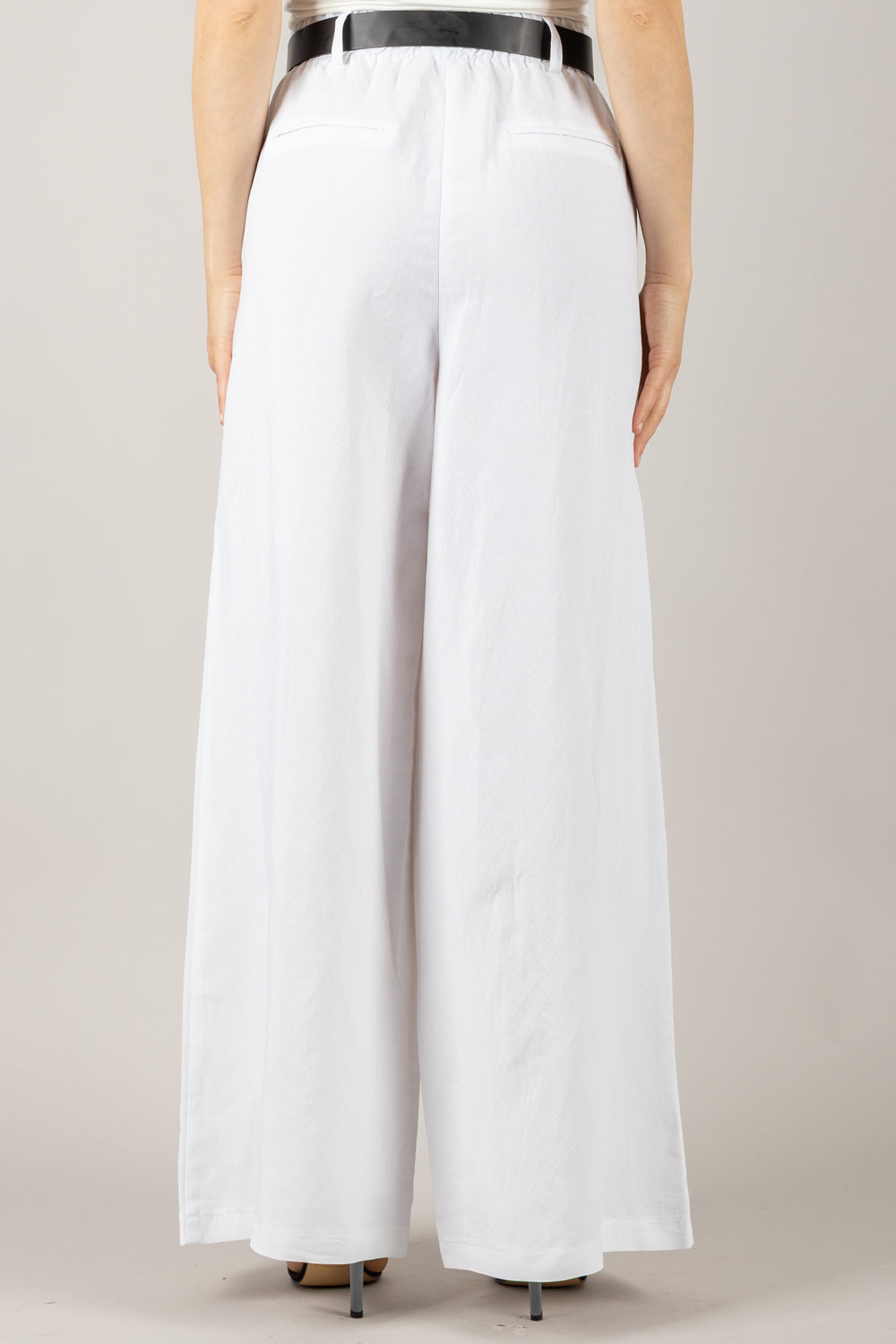 TENSIONE IN - 25P7583 - PANTALONE PALAZZO CON ELASTICO E CINTA