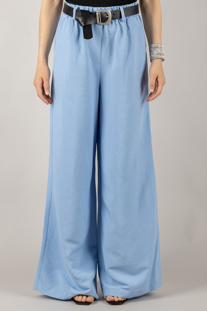 TENSIONE IN - 25P7583 - PANTALONE PALAZZO CON ELASTICO E CINTA
