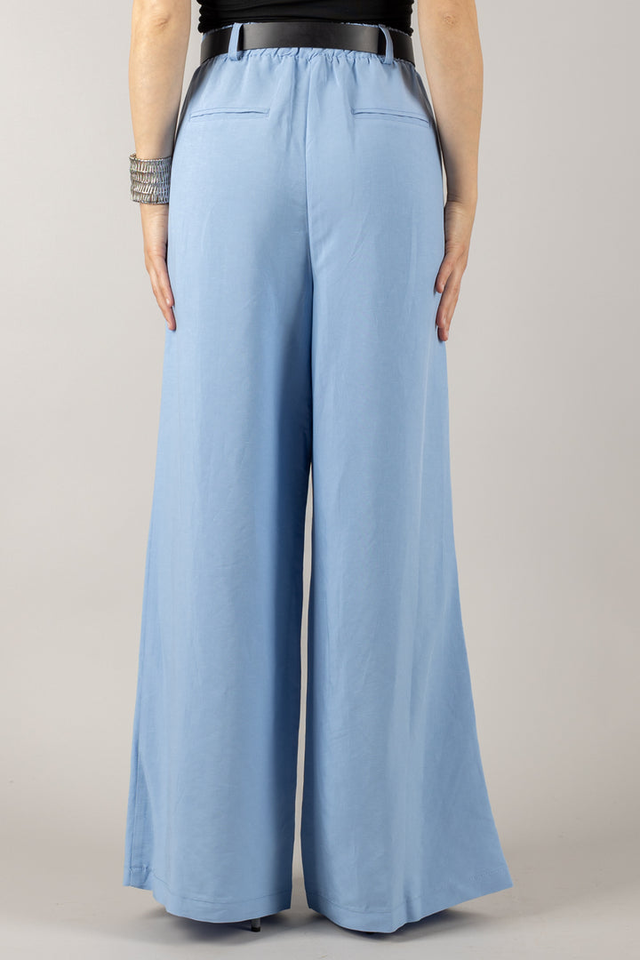 TENSIONE IN - 25P7583 - PANTALONE PALAZZO CON ELASTICO E CINTA