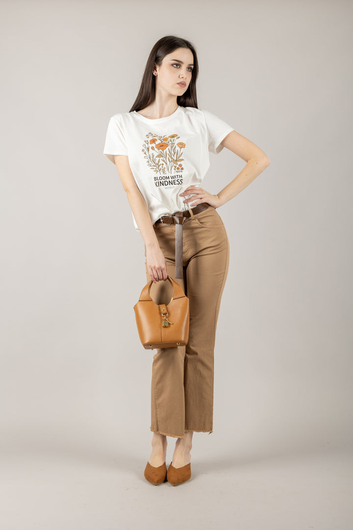 VICOLO - RD0883 - T-SHIRT BLOOM WITH KINDNESS