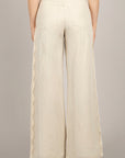 TENSIONE IN - PX1296 - PANTALONE CON DETTAGLI LATERALI IN PIZZO SAND