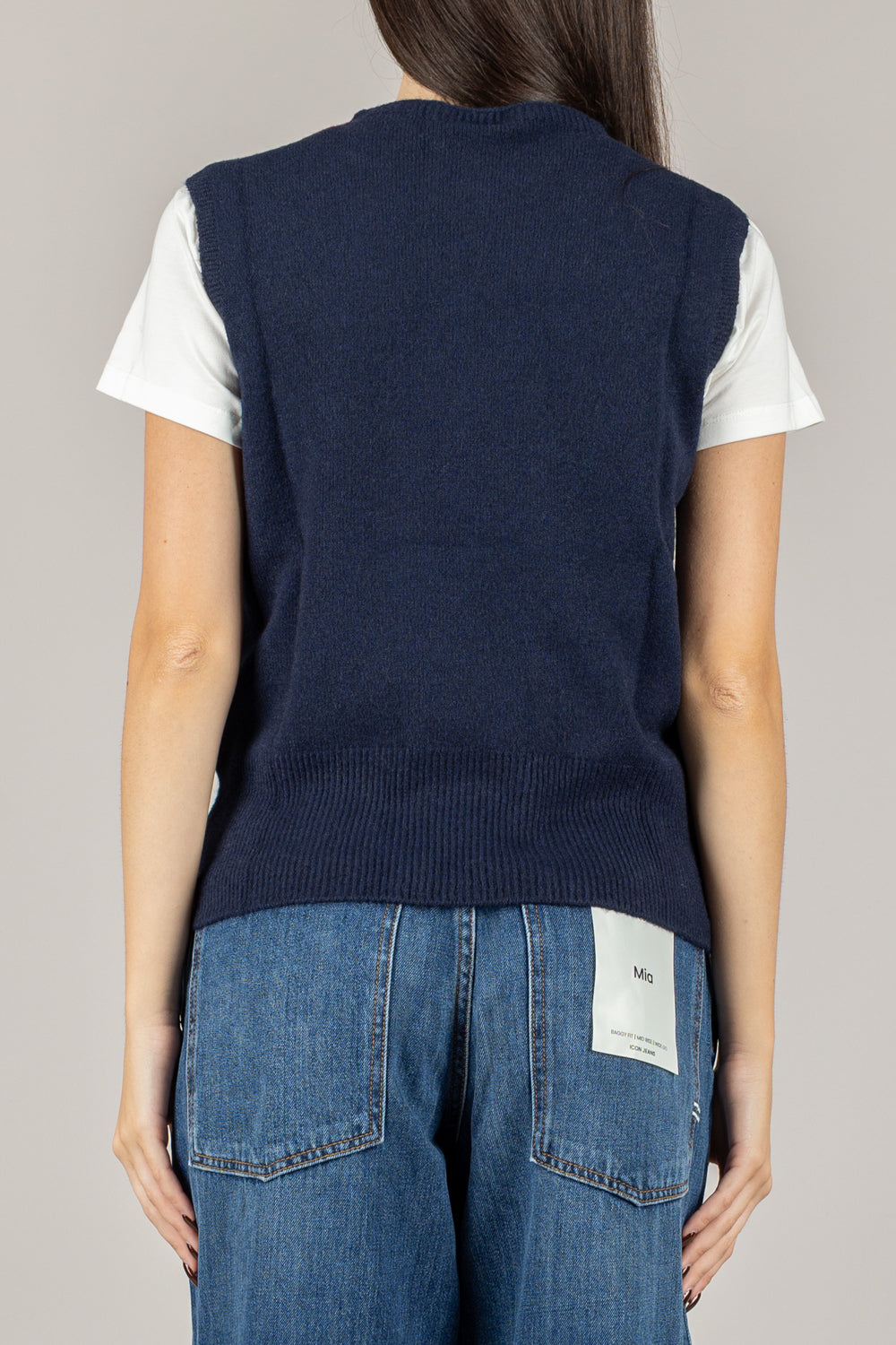 TENSIONE IN - 570302 - GILET IN MAGLIA GIROCOLLO