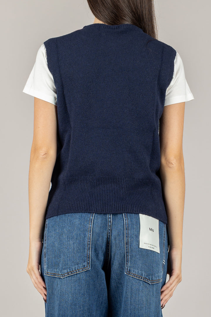 TENSIONE IN - 570302 - GILET IN MAGLIA GIROCOLLO