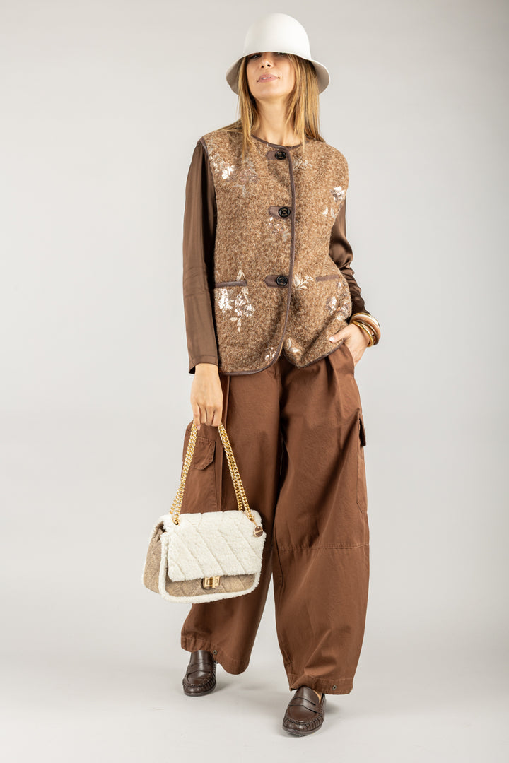 TENSIONE IN - 37586 - PANTALONE CARGO CON PINCES