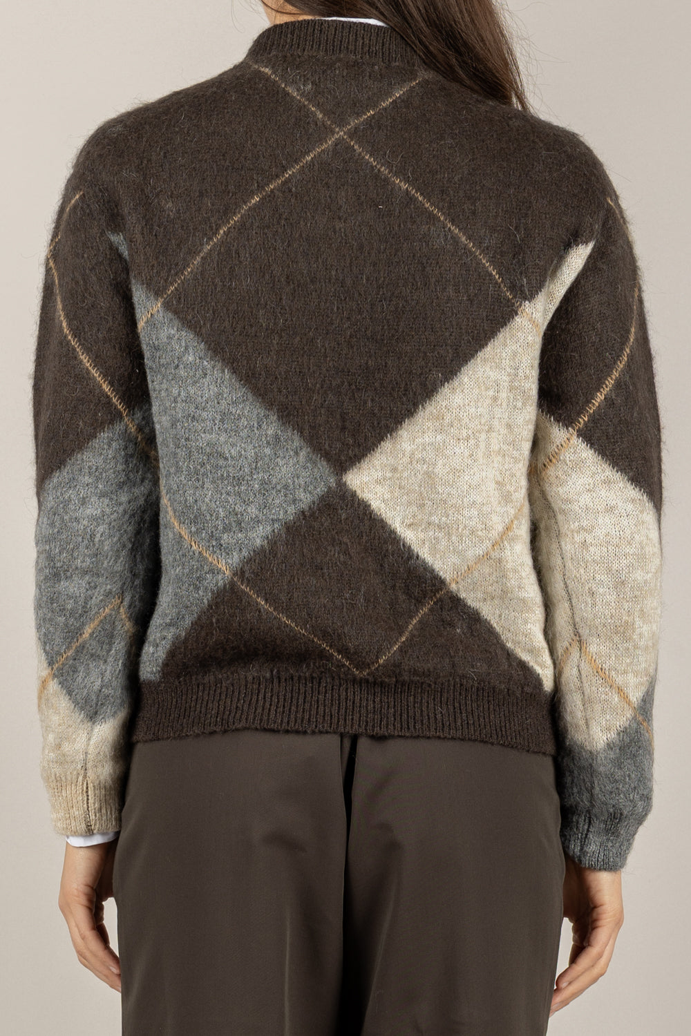 TENSIONE IN - D82028 - MAGLIA ROMBI GIROCOLLO