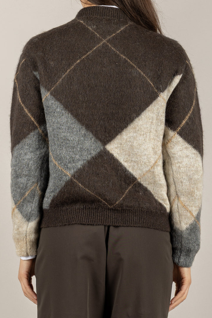 TENSIONE IN - D82028 - MAGLIA ROMBI GIROCOLLO