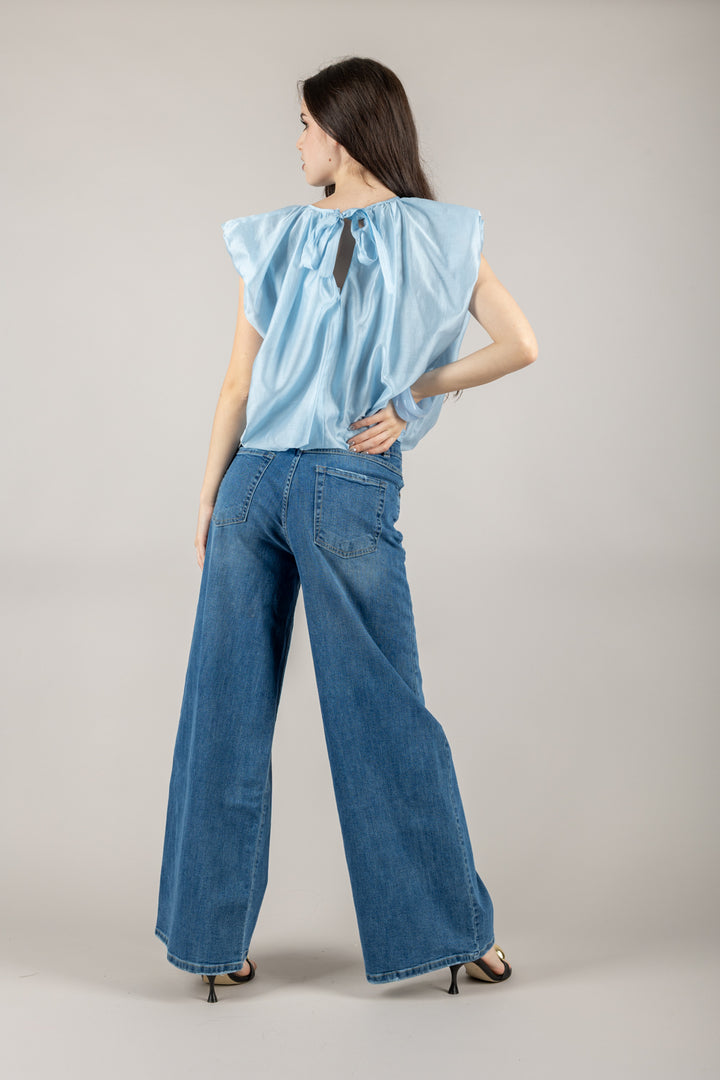 VICOLO - TD2345 - BLUSA FIOCCO SCHIENA