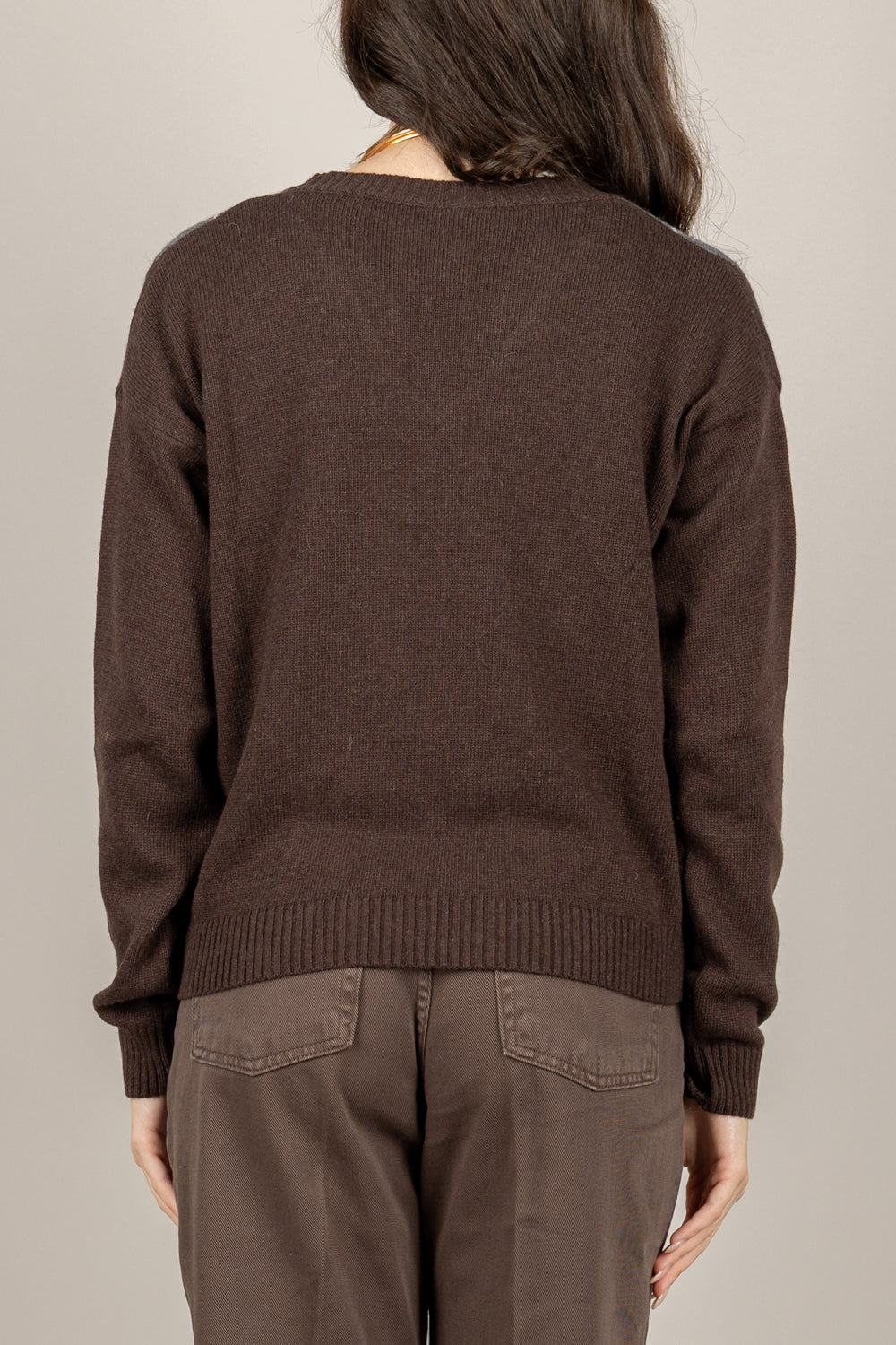 TENSIONE IN - D82036 - MAGLIA A ROMBI SCOLLO A V