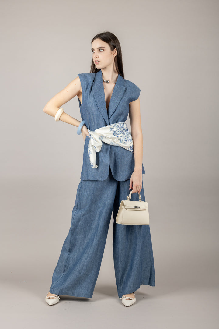 TENSIONE IN - S25J730 - GILET CON FOULARD