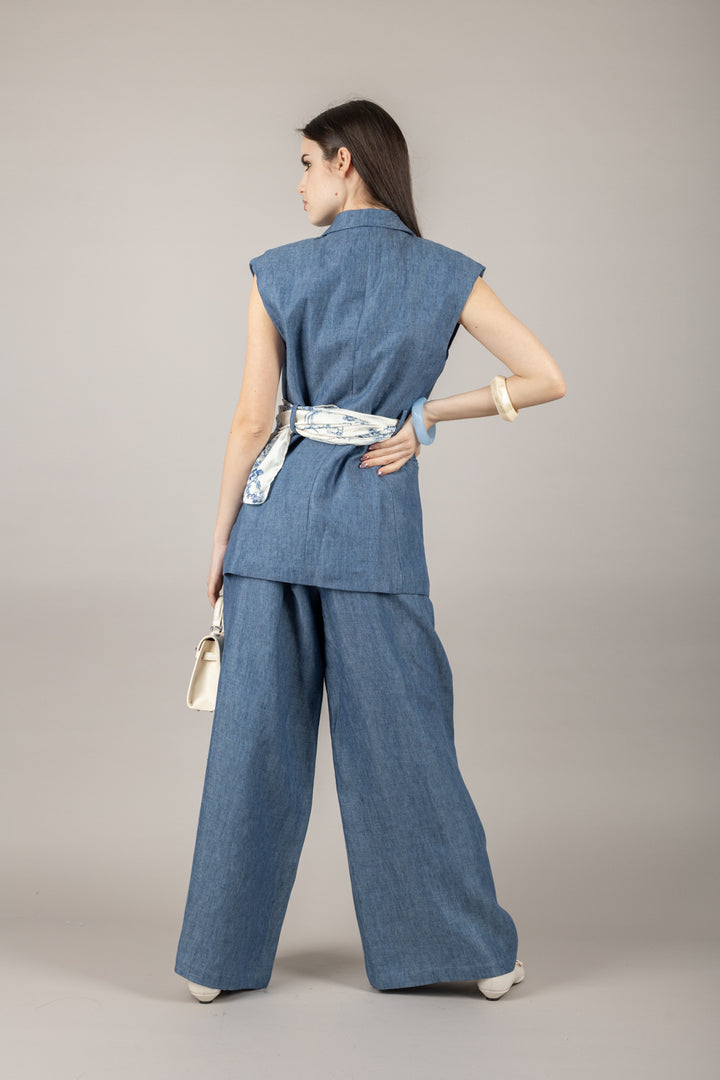 TENSIONE IN - S25J730 - GILET CON FOULARD