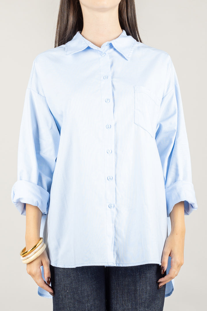 TENSIONE IN - W25C189 - CAMICIA OXFORD OVER CON TASCHINO