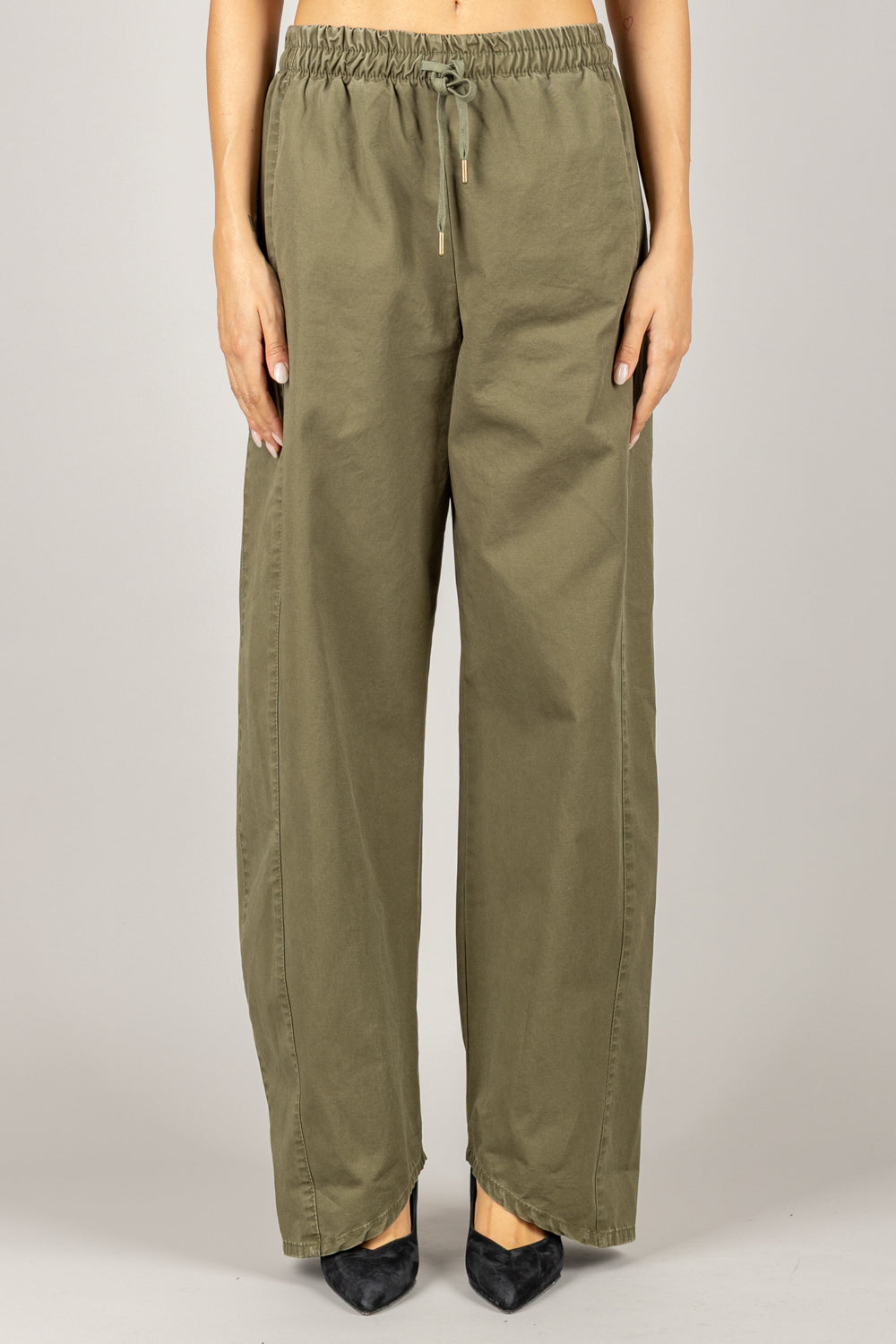 TENSIONE IN - W25P461 - PANTALONE PALAZZO CON COULISSE