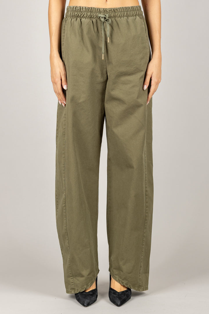 TENSIONE IN - W25P461 - PANTALONE PALAZZO CON COULISSE