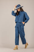 TENSIONE IN - 26C5037 - BLUSA CHAMBRAY BLU