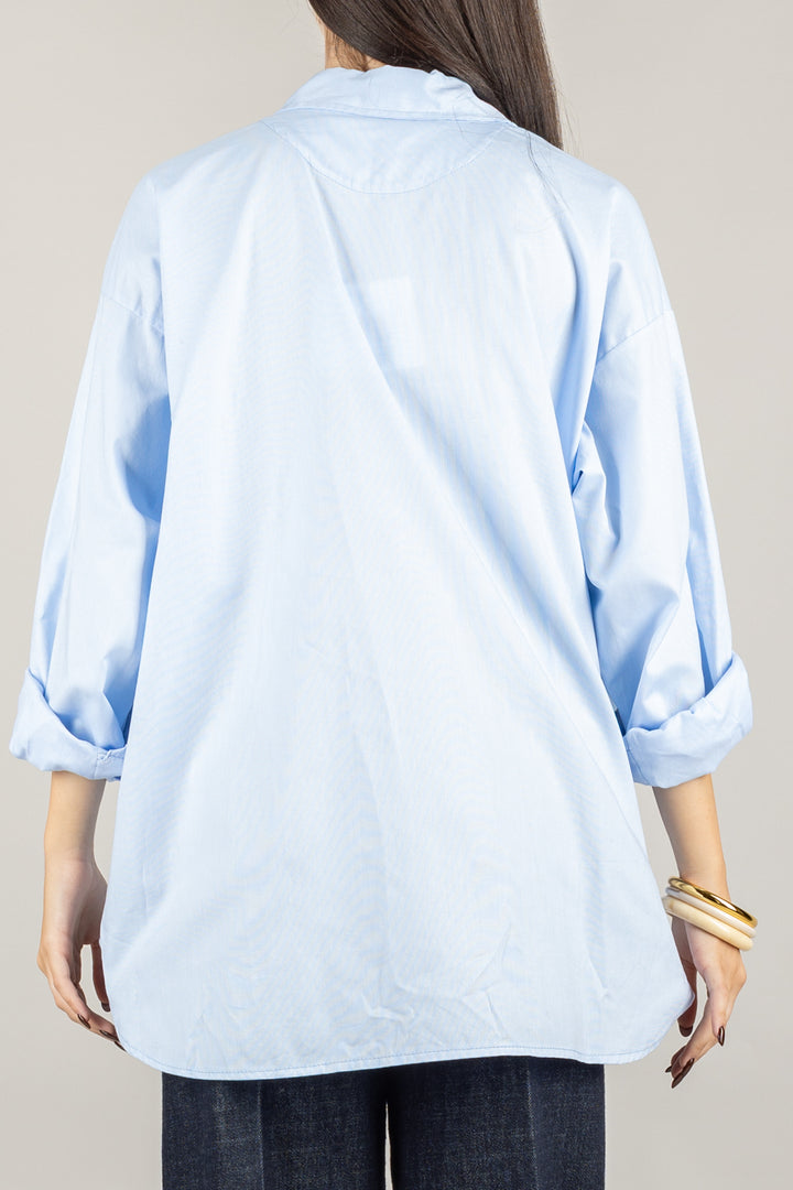 TENSIONE IN - W25C189 - CAMICIA OXFORD OVER CON TASCHINO