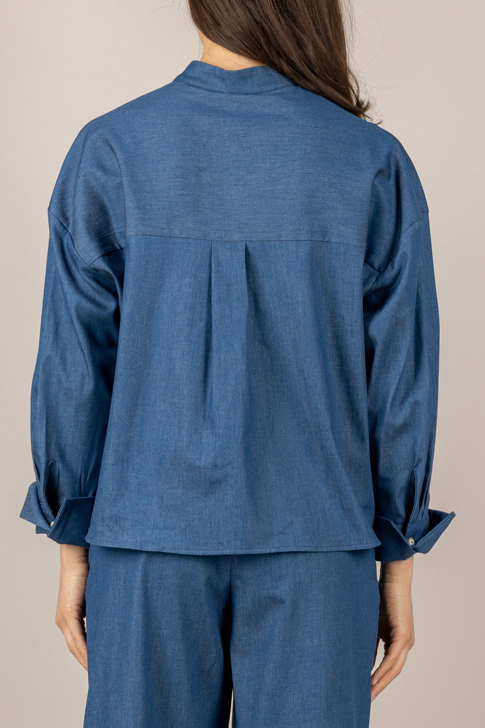 TENSIONE IN - 26C5037 - BLUSA CHAMBRAY BLU