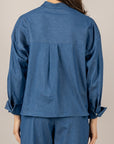 TENSIONE IN - 26C5037 - BLUSA CHAMBRAY BLU