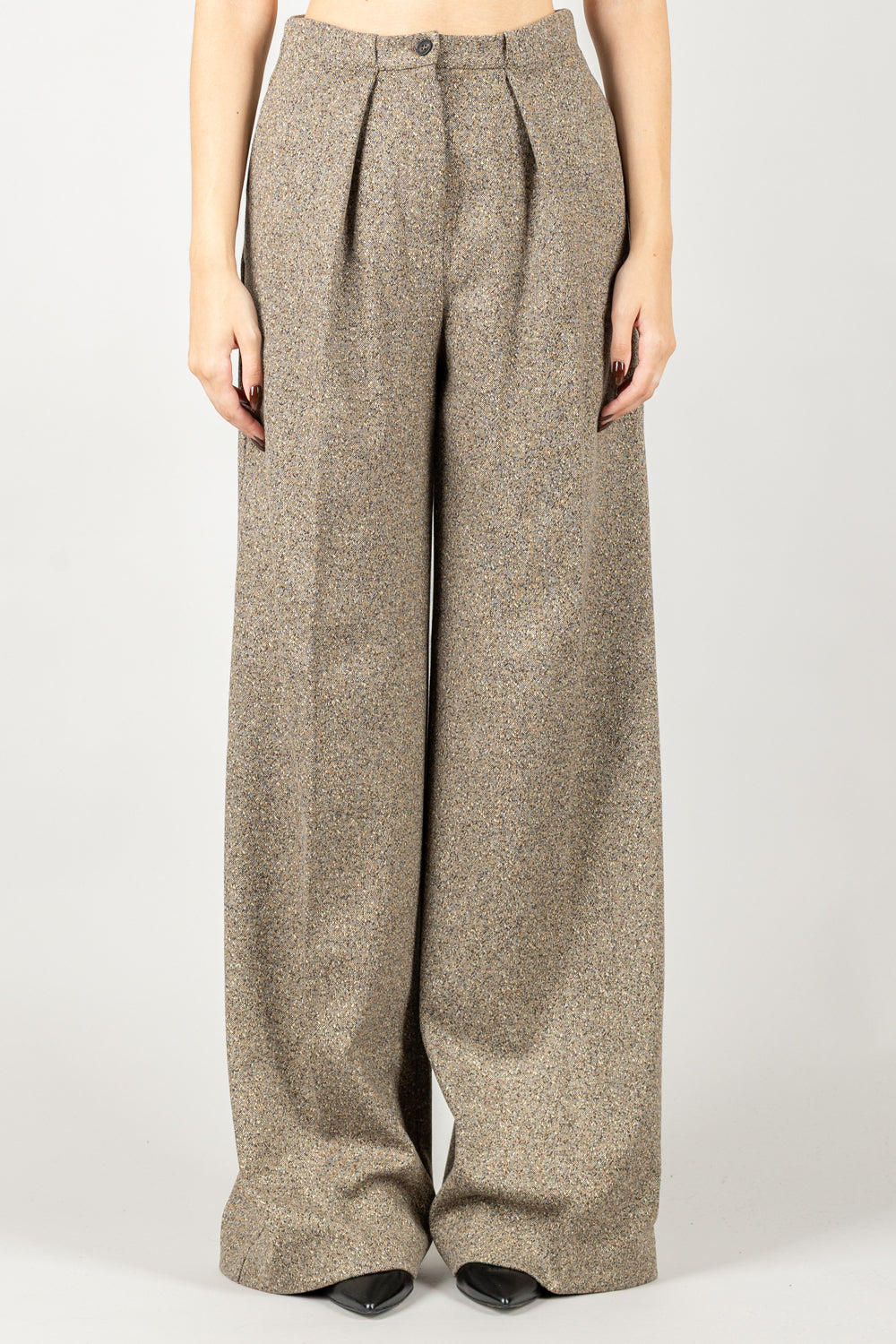 MM MaxMara - 2526786128600 - PANTALONE PALAZZO CON PINCES CALI
