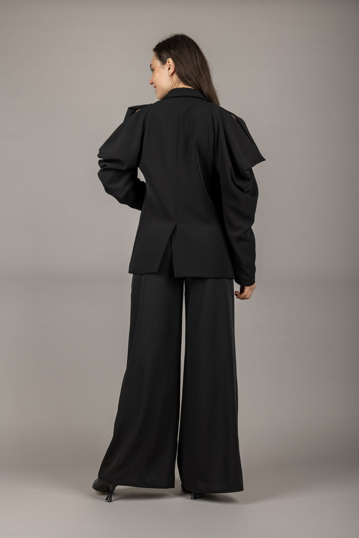 VICOLO - TD1678 - PANTALONE A PALAZZO FLUIDO