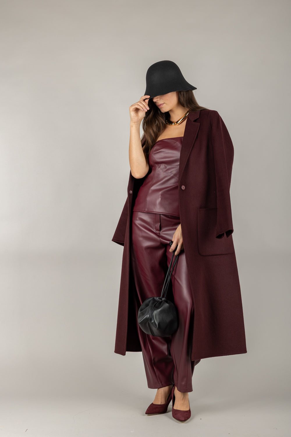 TENSIONE IN - 26P573 - PANTALONE BARRELL IN ECOPELLE
