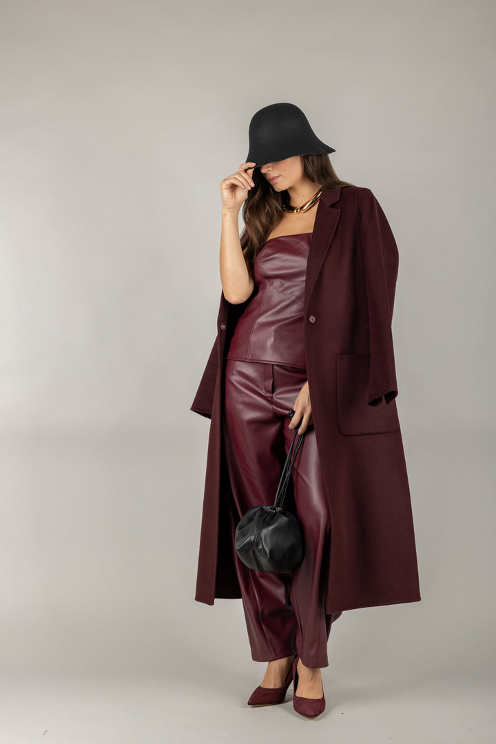 TENSIONE IN - 26P573 - PANTALONE BARRELL IN ECOPELLE