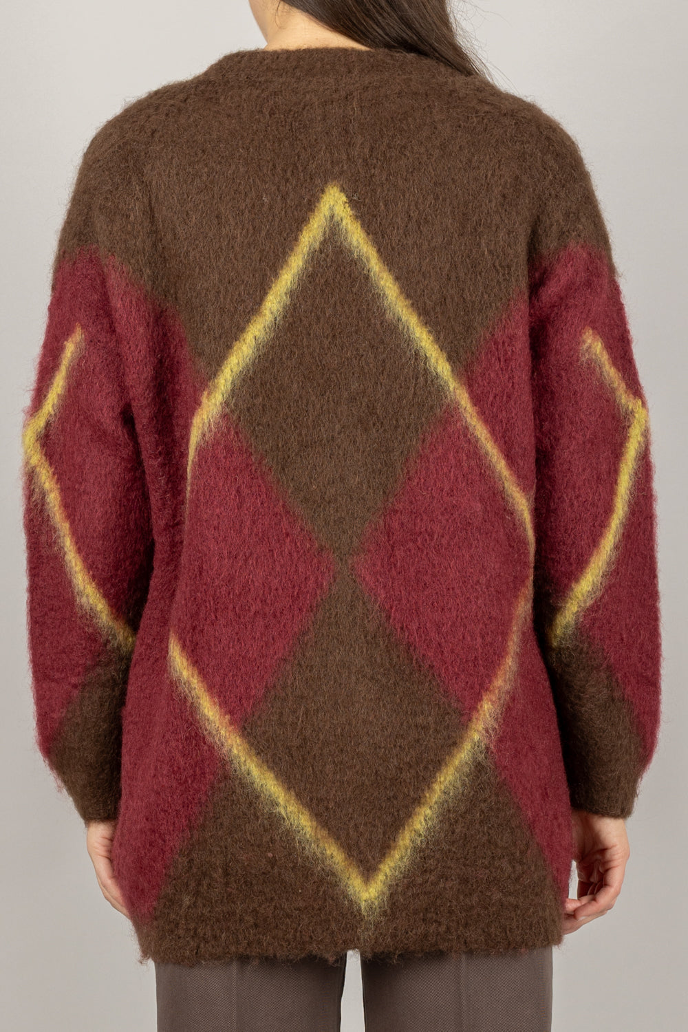 VICOLO - 55041F - CARDIGAN MOHAIR A ROMBI