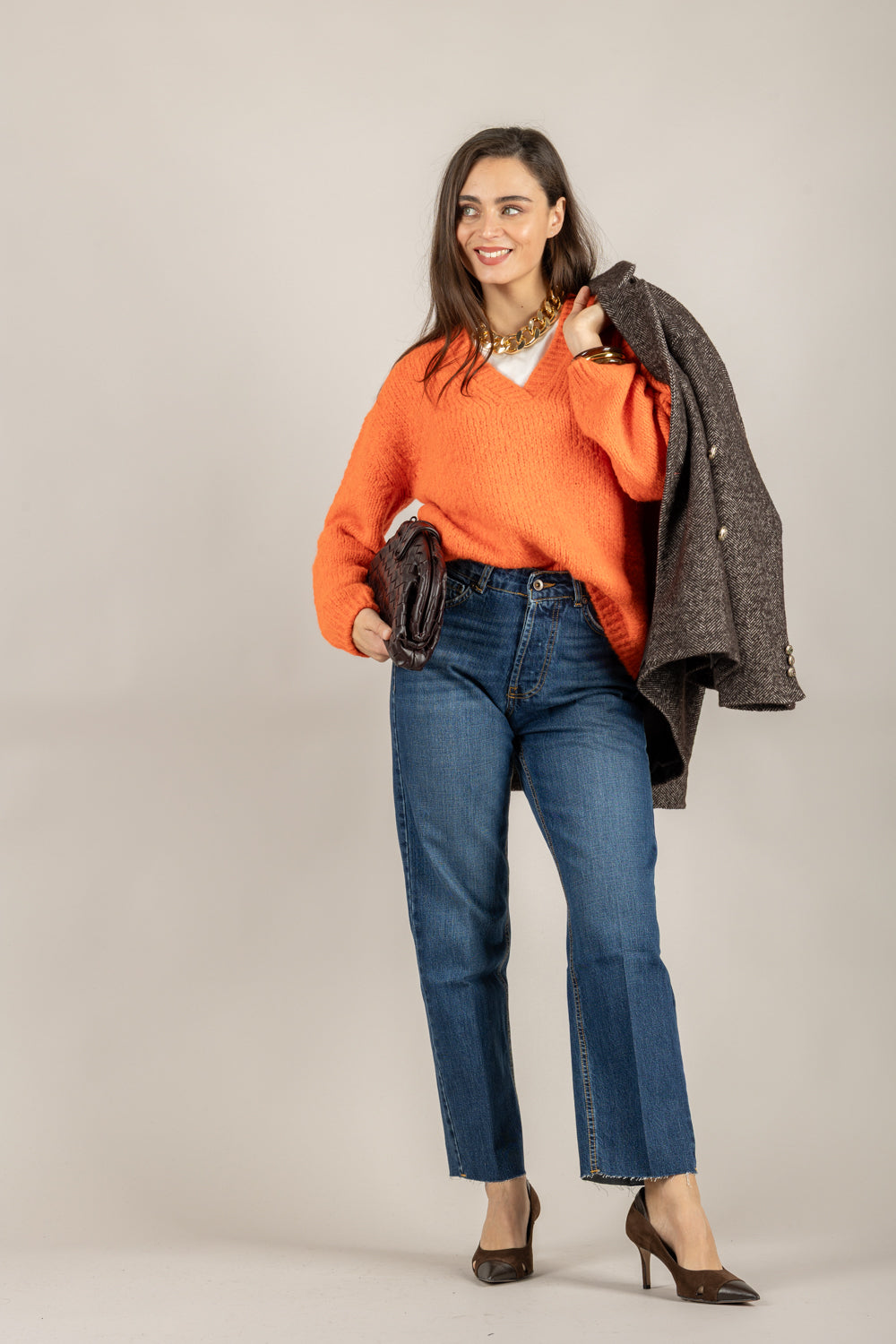 VICOLO - 33063F - MAGLIA SCOLLO A V