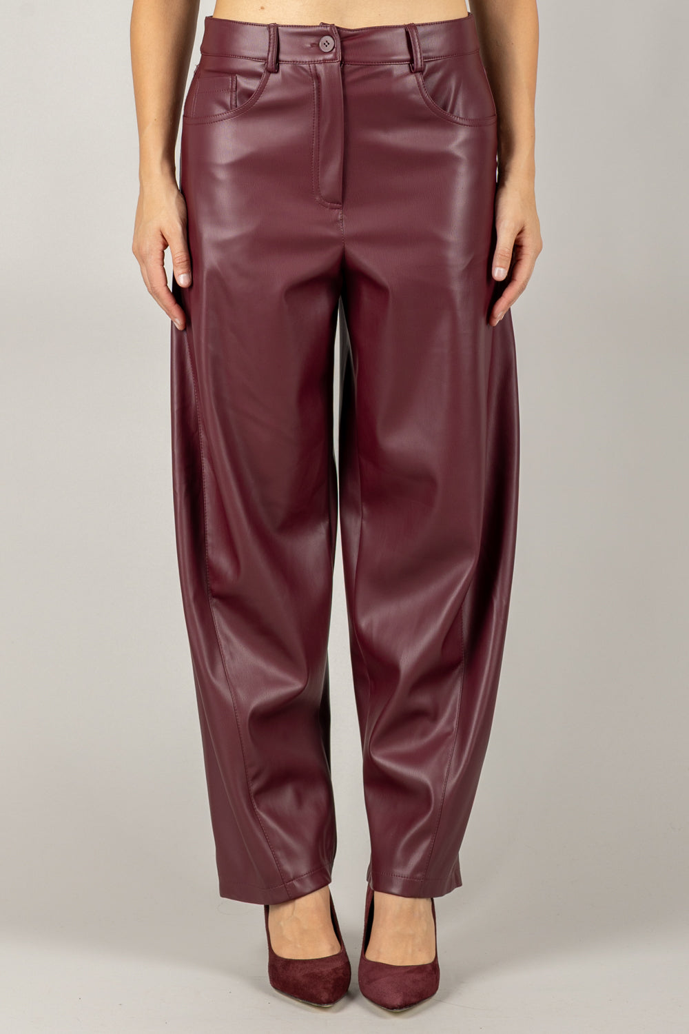 TENSIONE IN - 26P573 - PANTALONE BARRELL IN ECOPELLE